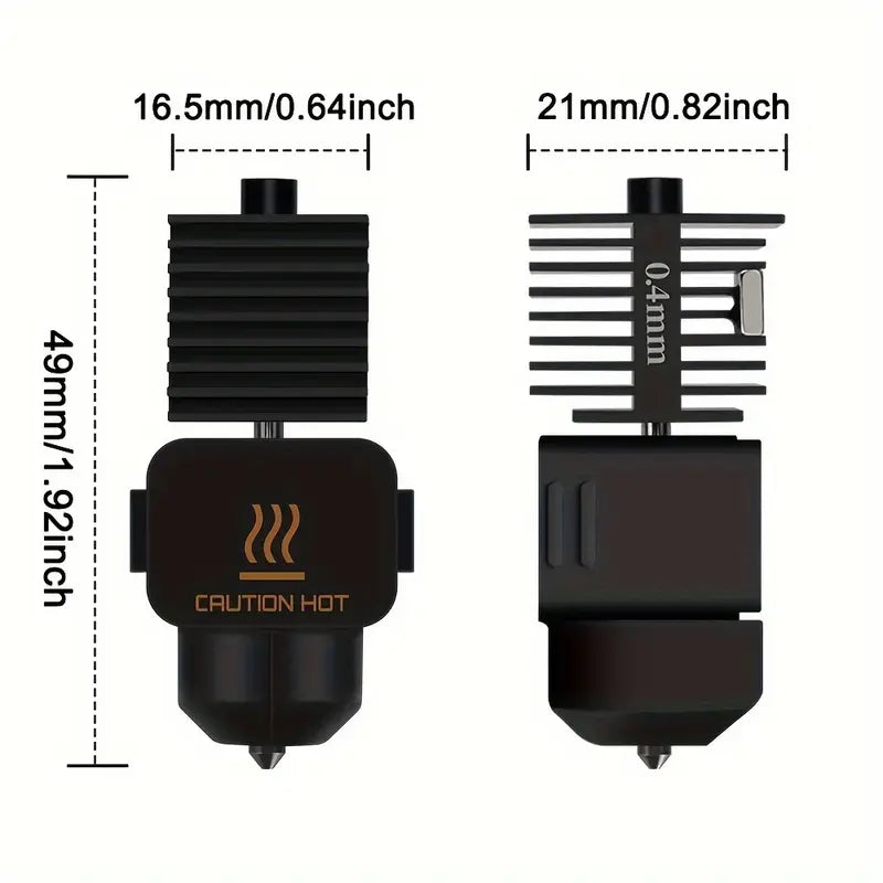 0.2/0.4/0.6/0.8MM Hardened Steel Nozzles Bambu Lab A1 Mini 3D Printer Hotend Kit, Compatible with A1/A1mini, Uncharged