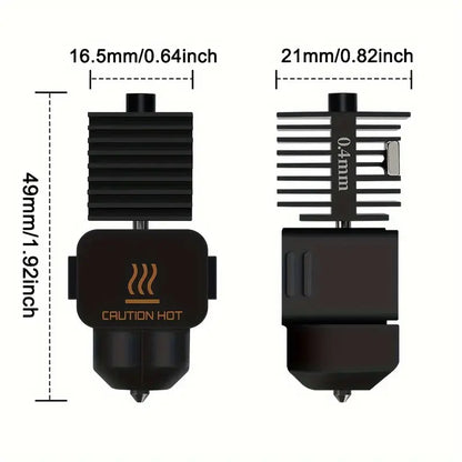 0.2/0.4/0.6/0.8MM Hardened Steel Nozzles Bambu Lab A1 Mini 3D Printer Hotend Kit, Compatible with A1/A1mini, Uncharged
